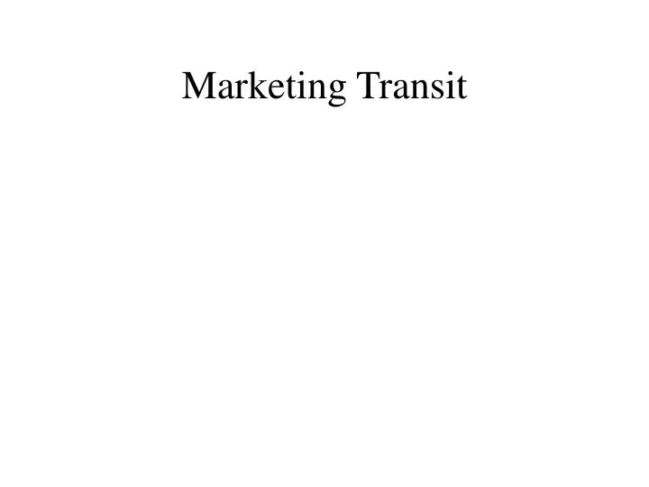 marketing transit