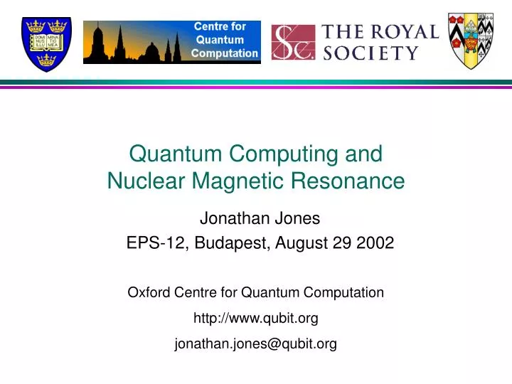 quantum computing and nuclear magnetic resonance