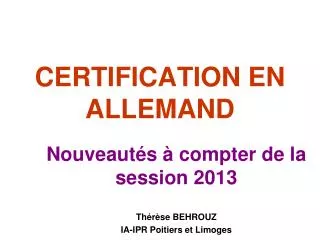 certification en allemand