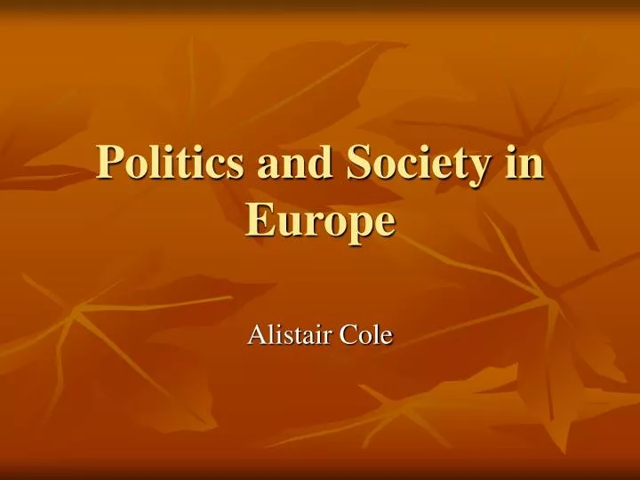 politics and society in europe