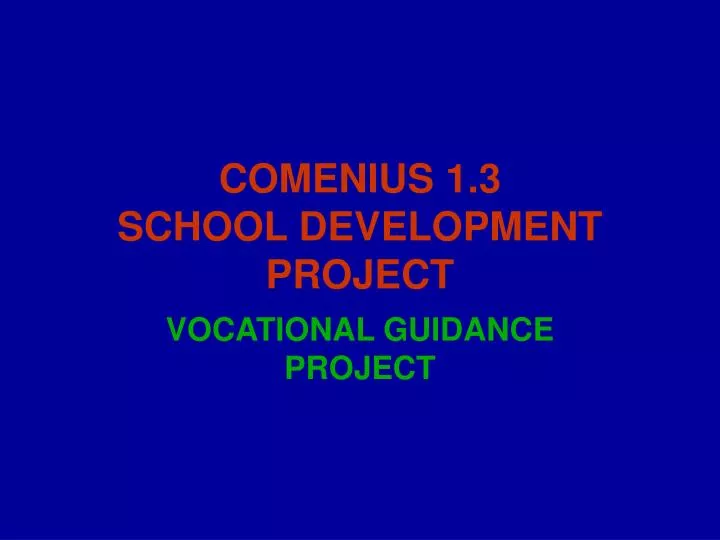 comenius 1 3 school development project