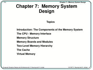 Chapter 7: Memory System Design