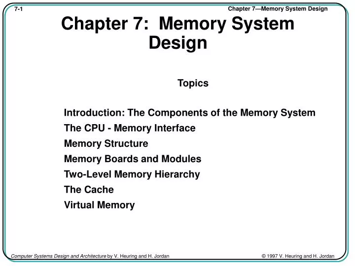 chapter 7 memory system design