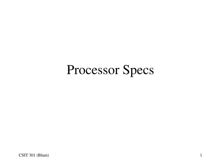 processor specs