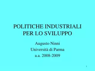 politiche industriali per lo sviluppo