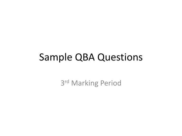 sample qba questions