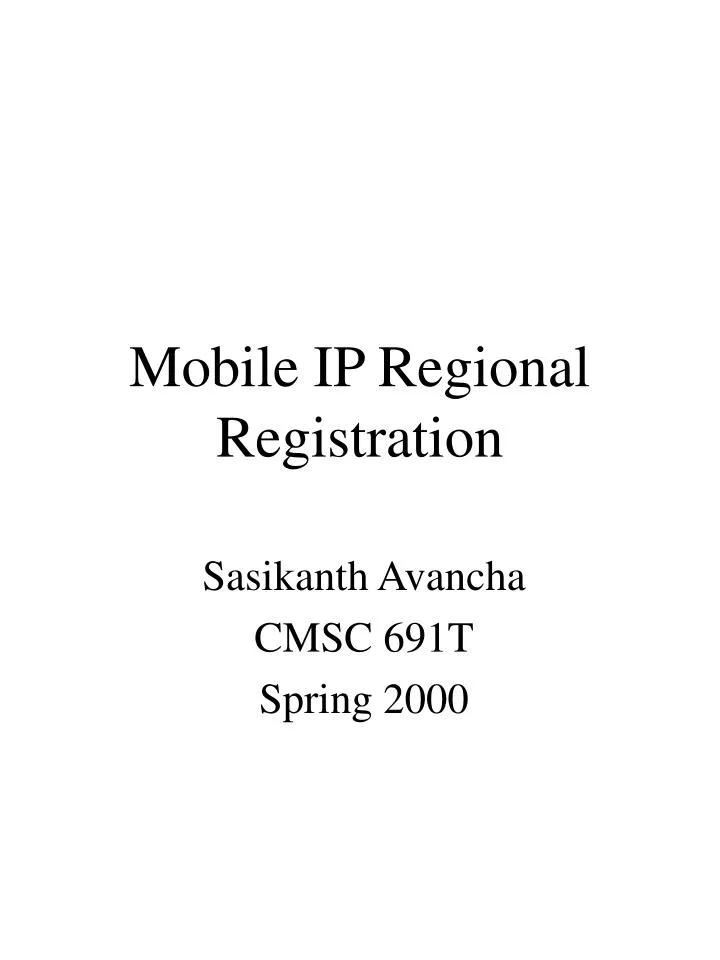 mobile ip regional registration