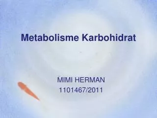 metabolisme karbohidrat