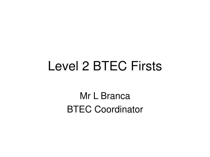 level 2 btec firsts