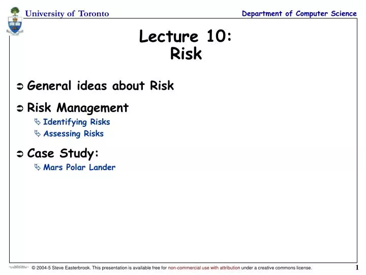lecture 10 risk