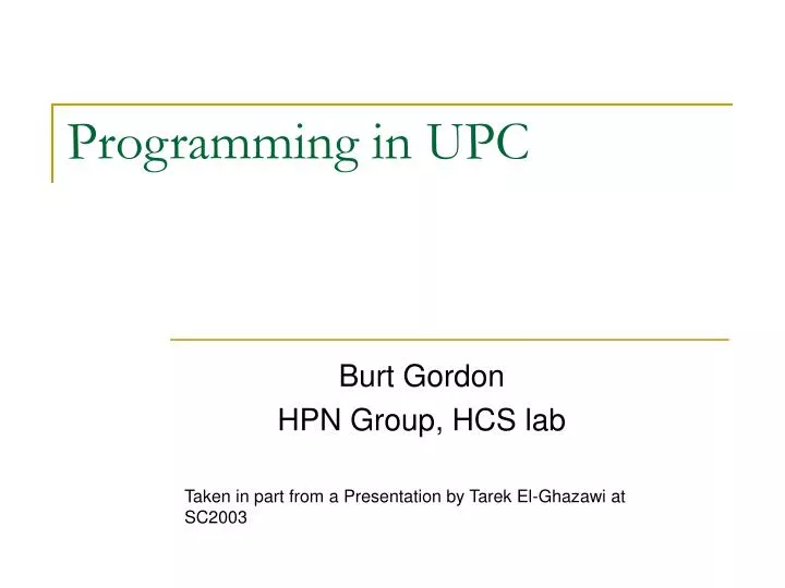 programming in upc