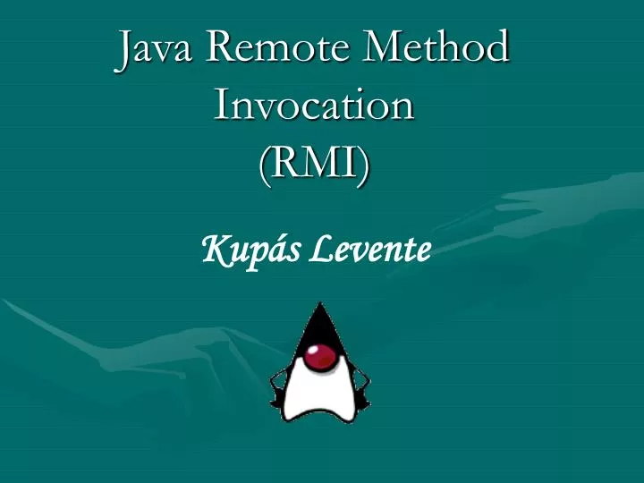 java remote method invocation rmi