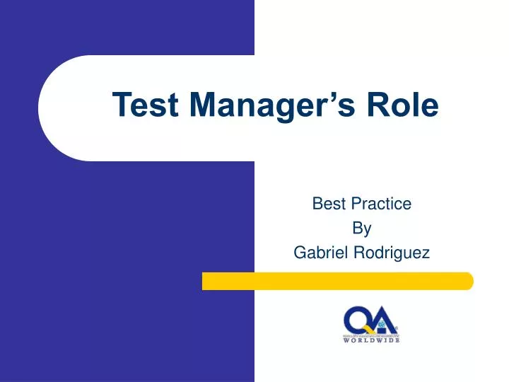 test manager s role