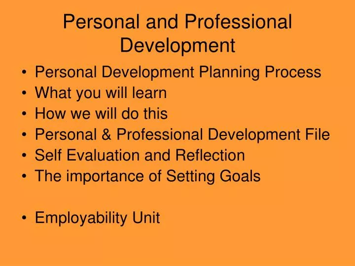 personal and professional development