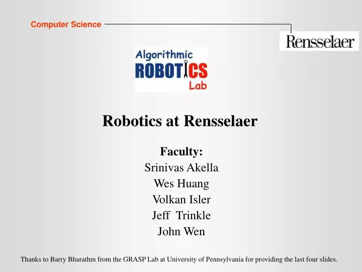 robotics at rensselaer
