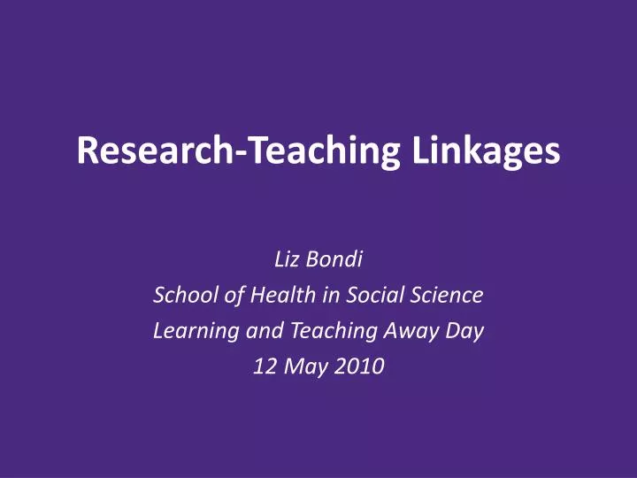research teaching linkages