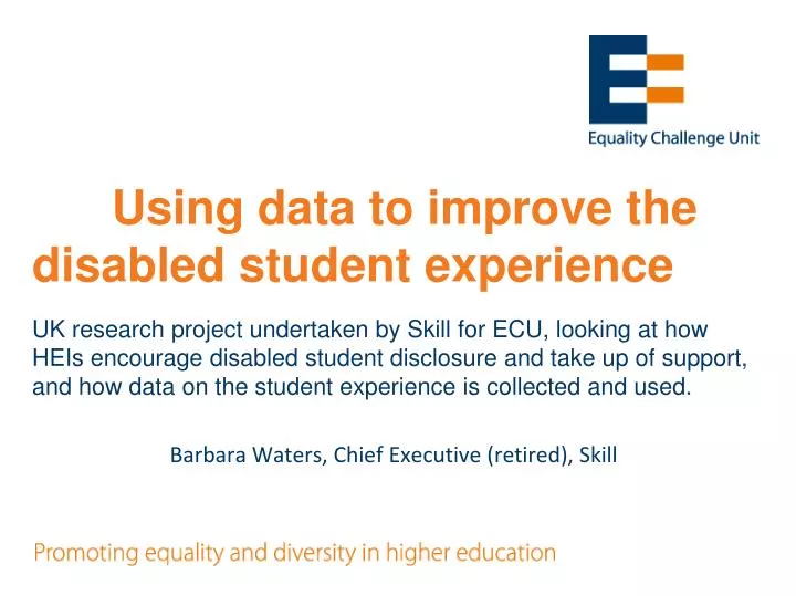 using data to improve the disabled student experience