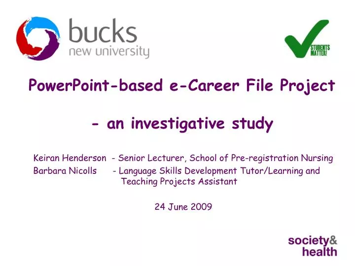 powerpoint based e career file project an investigative study