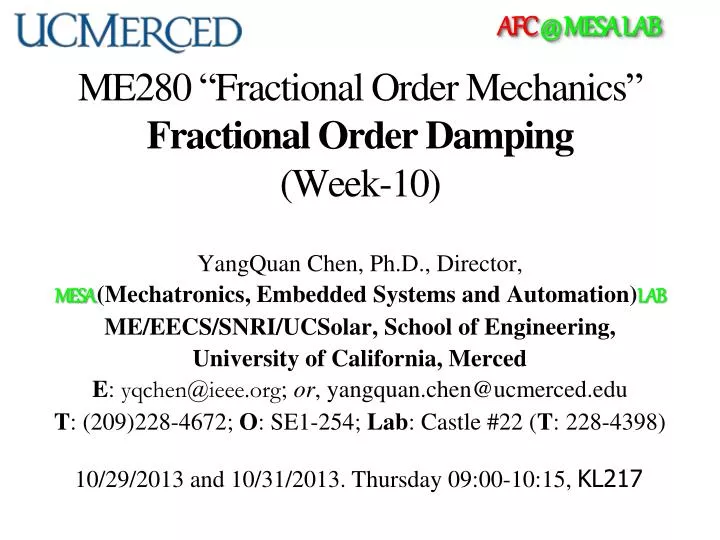 me280 fractional order mechanics fractional order damping week 10