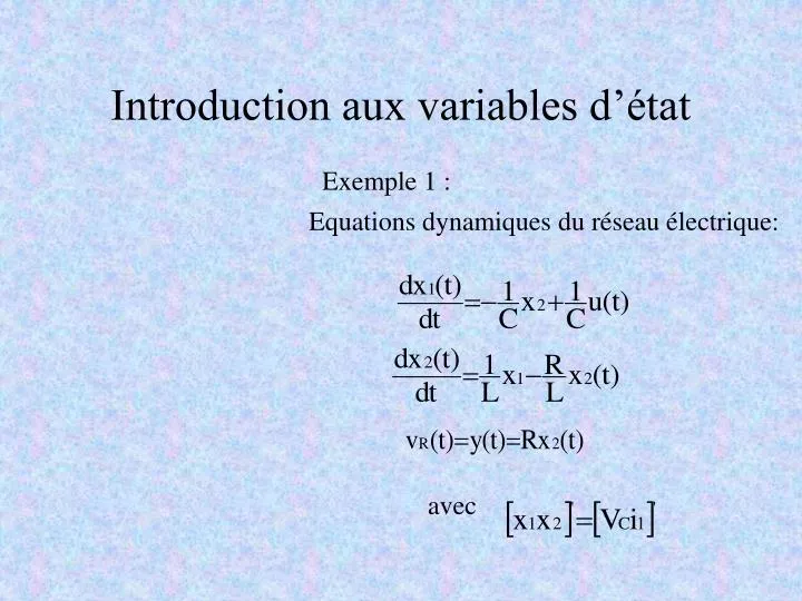 introduction aux variables d tat