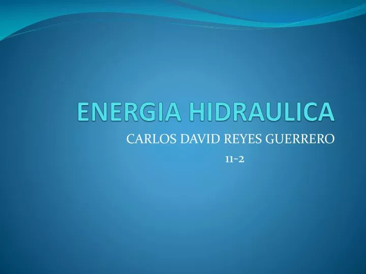 energia hidraulica