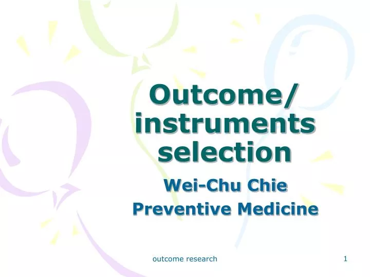 outcome instruments selection