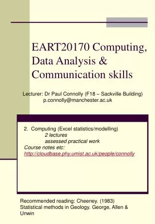 EART20170 Computing, Data Analysis &amp; Communication skills