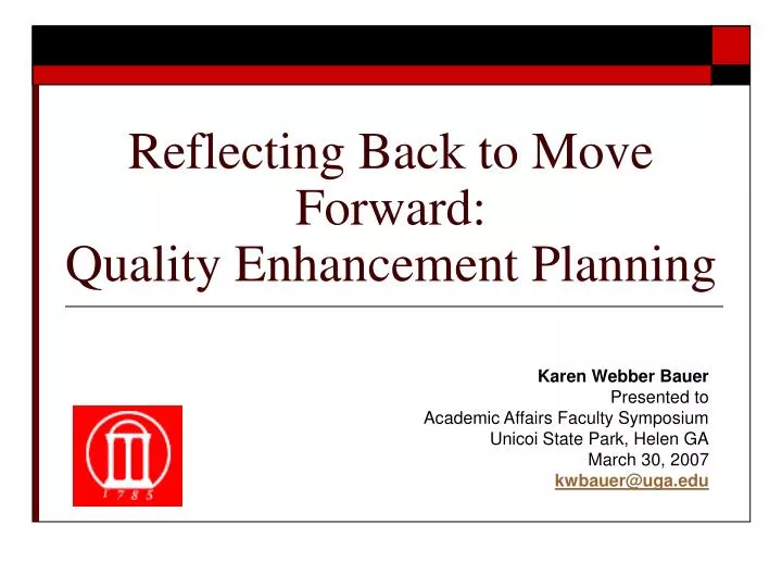 reflecting back to move forward quality enhancement planning