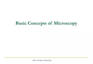 Basic Concepts of Microscopy