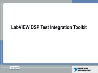 LabVIEW DSP Test Integration Toolkit