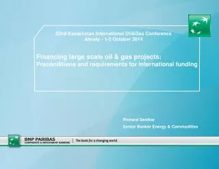 Financing large scale oil &amp; gas projects: Preconditions and requirements for international funding