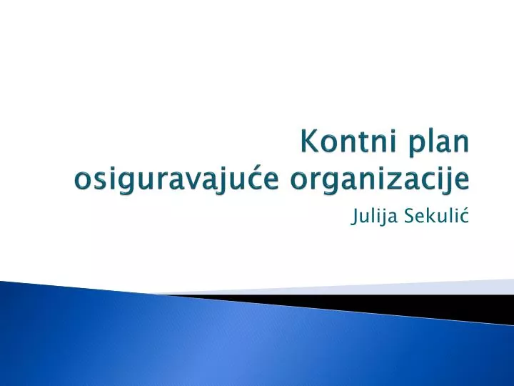 kontni plan osiguravaju e organizacije