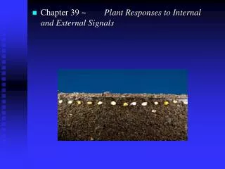 Chapter 39 ~	 Plant Responses to Internal and External Signals