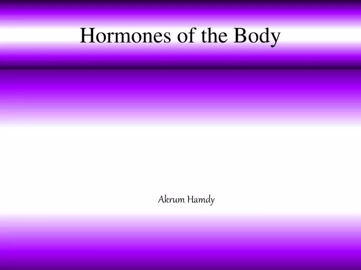 hormones of the body