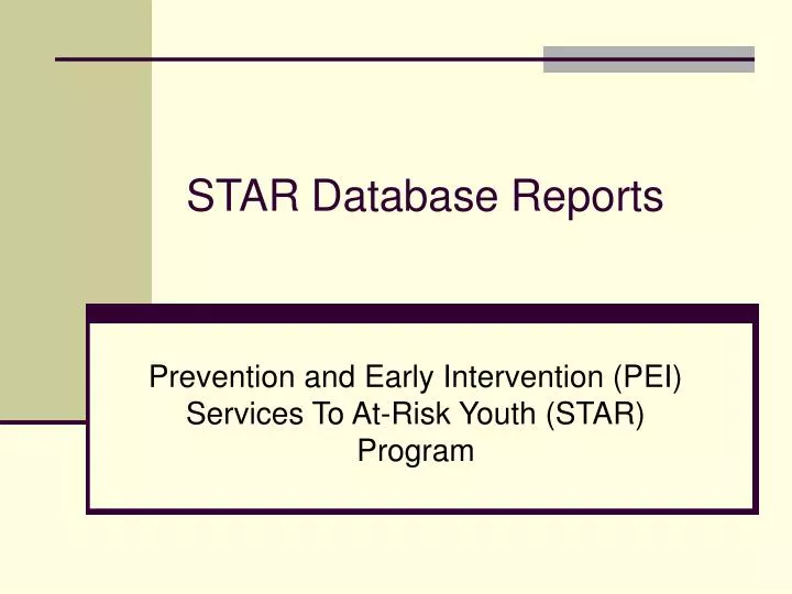 star database reports