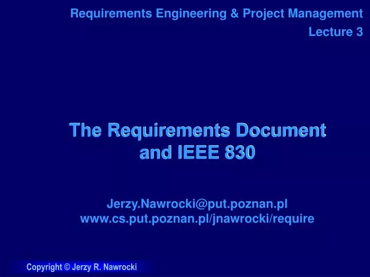 the requirements document and ieee 830