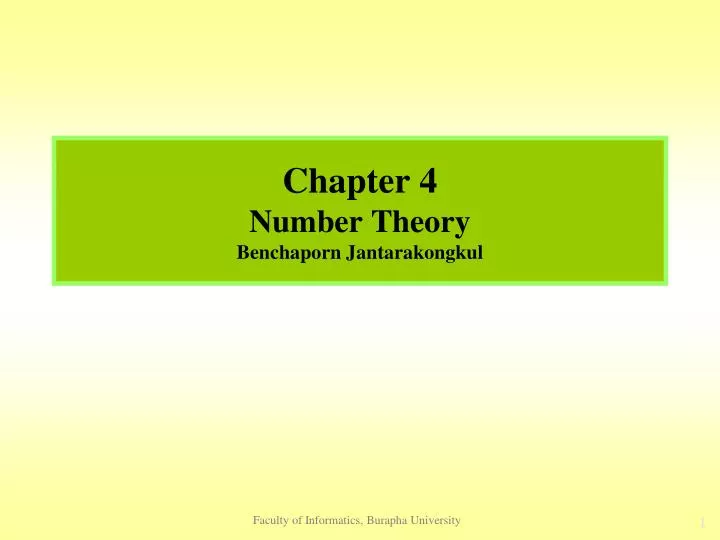 chapter 4 number theory benchaporn jantarakongkul