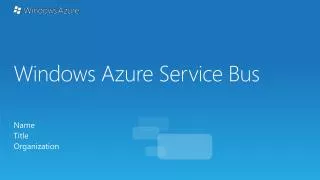 Windows Azure Service Bus