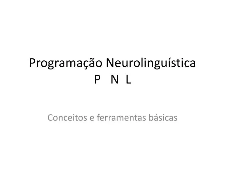 programa o neurolingu stica p n l