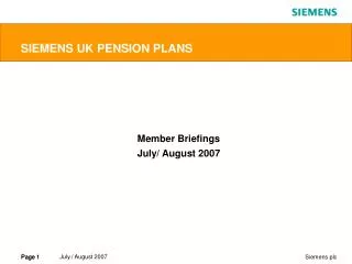 SIEMENS UK PENSION PLANS