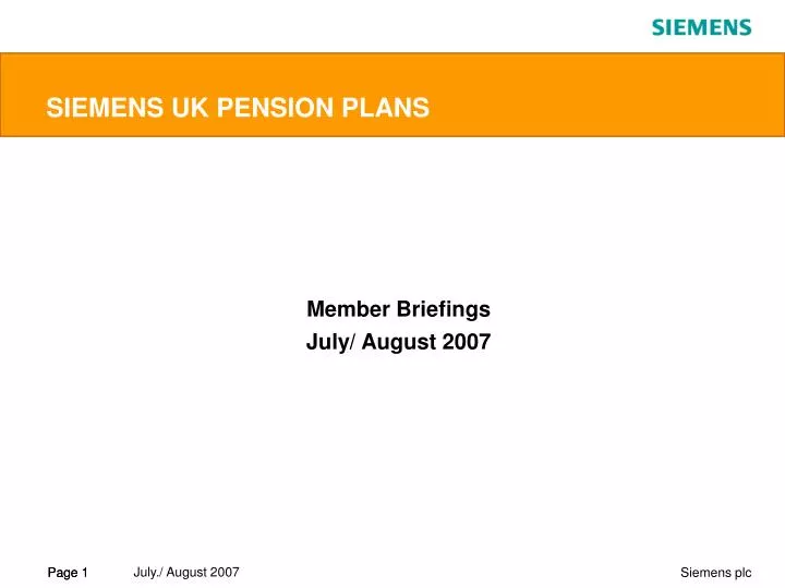 siemens uk pension plans