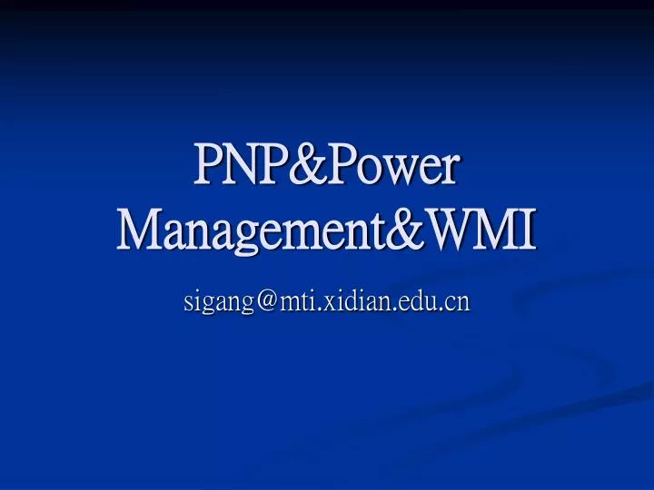 pnp power management wmi