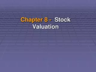 chapter 8 stock valuation