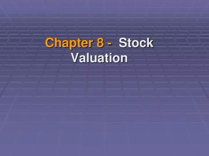 chapter 8 stock valuation