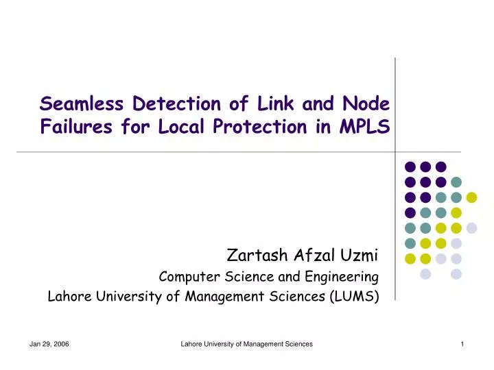 seamless detection of link and node failures for local protection in mpls