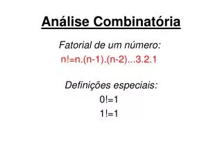 an lise combinat ria