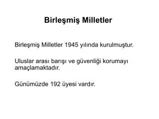 birle mi milletler