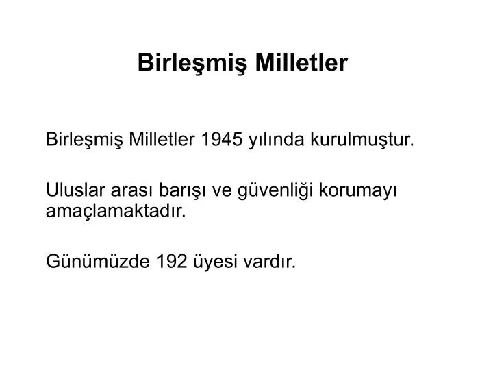 birle mi milletler