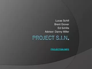 Project S.i.n . projectsin