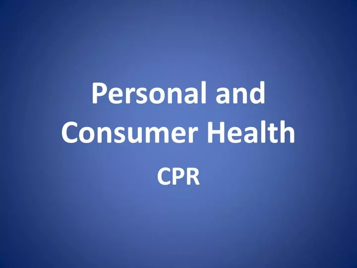 personal and consumer health
